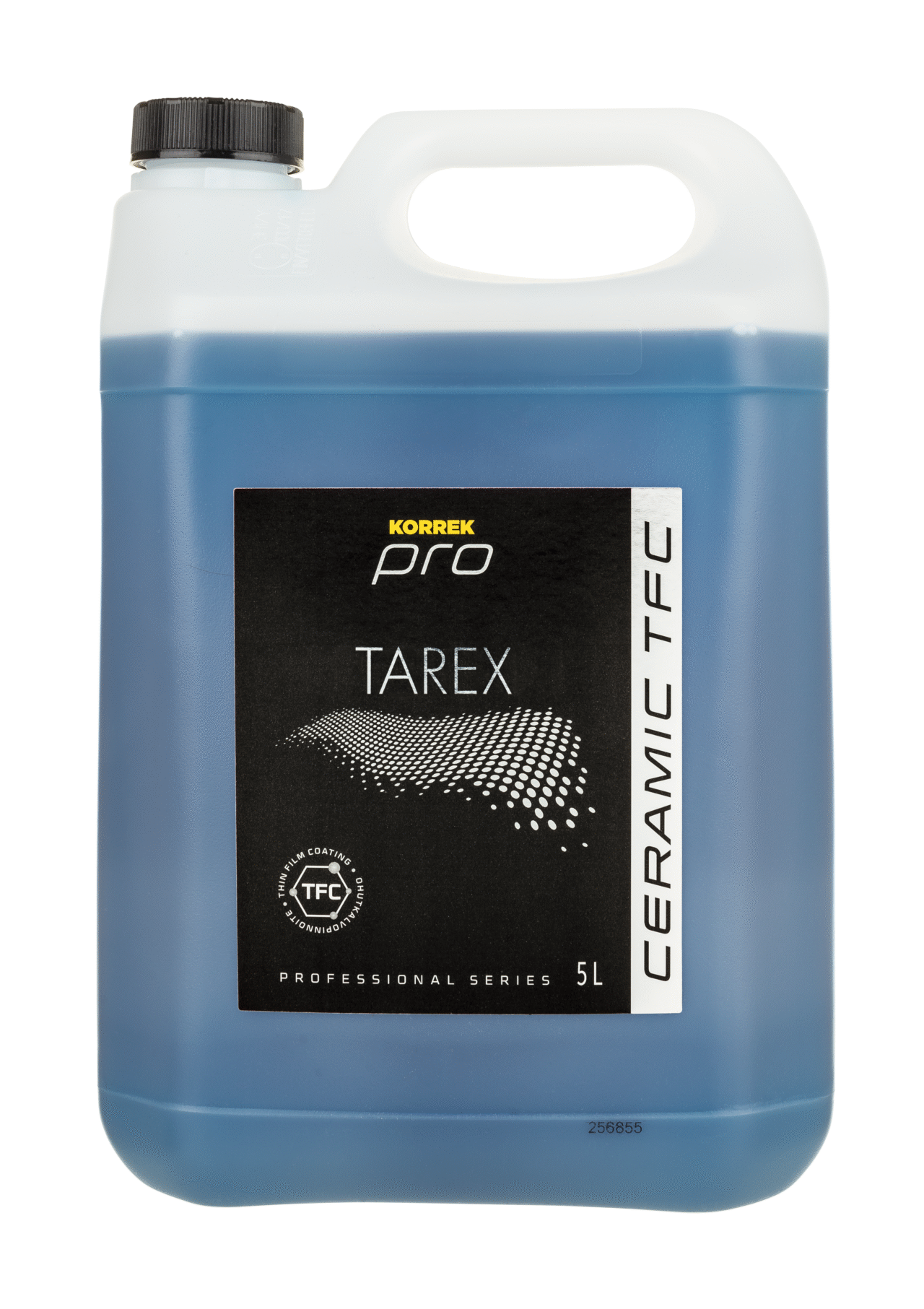 Sinisellä nesteellä täytetty kanisteri, tuotenimeltään KORREK Pro Ceramic TFC Tarex 5L, joka on uudenlainen ammattikäyttöön suunniteltu hybridiaines.