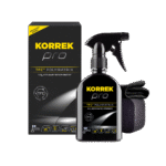 Korrek Pro TFC POLYMATRIX SiO₂ keraaminen spray-pinnoite pakkaus, pullo trigger-spraylla ja soveltajapadi, vedenhylkivä pinnoite autojen metalliväripinnoille.