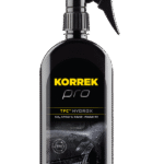 Musta Korrek Pro TFC HYDROX SiO₂ spray & rinse -pinnoite pullo trigger-spraylla, nopea suoja autojen pinnoitteelle vedenhylkivyydellä.