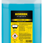 Korrek Lasipesu -20°C tuulilasin pesuneste 5 litran sinisessä kanisterissa keltaisella etiketillä.