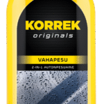 Korrek Originals VAHAPESU keltainen pullo 2-in-1 autonpesuaine, joka pesee ja vahaa autoa yhtä aikaa vedenhylkivällä tuloksella.