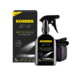 Kuvassa KORREK Pro TFC Polymatrix 350 ml -spraypullo ja pakkaus. Tuote suojaa autoa ja helpottaa pesua.